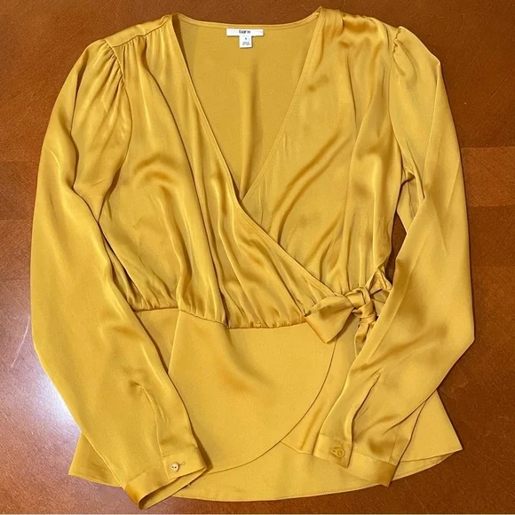 Bar III Tie-Waist Wrap Blouse Small - Picture 4 of 15